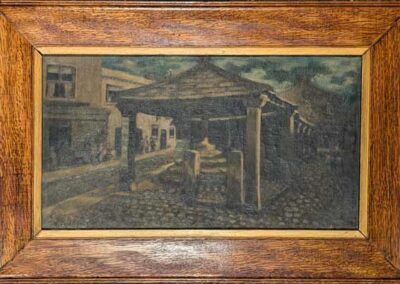 Indistinctly signed antique oil on canvas Bingley Butterhall framed to 56x39cm £100