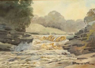 Jack Prior 1914-1988 JP01 'Aysgarth Falls' watercolour 30x20cm framed to50x41cm £110
