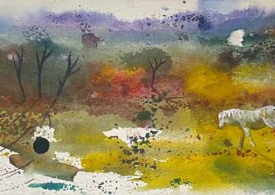 Jane Fielder 'In Another World' Watercolour. Framed to 74x35cm £298