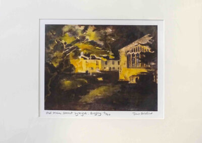 Jane Fielder JF220JS-13 'Old Main St. by Night, Bingley' Ltd Edn Inkjet print 13of20 design area 16x20.5, card mounted to 35x38cm £50 SOLD but may be available to order