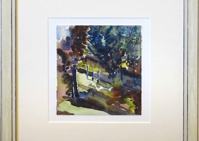 Jane Fielder JF222B 'From the Golf Course, near Beckfoot Bridge, Bingley ' Watercolour 18x19cm frame 42x43cm SOLD