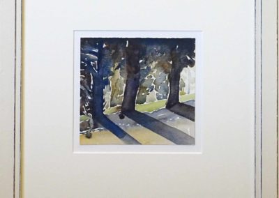 Jane Fielder JF224B 'Trees, Prince of Wales Park, Bingley' Watercolour 16x14cm frame 38x41cm SOLD