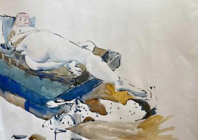 Jane Fielder JF257g 'Connected' Acrylic Ink and Watercolour lr71.5x59.5cm