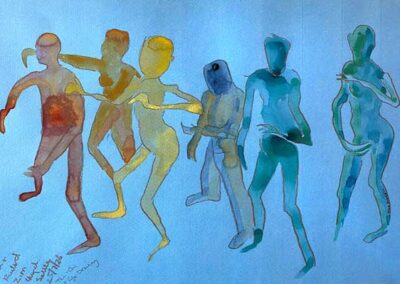 Jane Fielder JF269G ' It Takes Many Different Flowers to Make a Bouquet' watercolour 57x46cmlr
