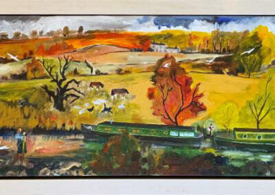 Jane Fielder JF331JS 'Everything You Could Wish For, Bingley' Framed Original Painting in Acrylic on Canvas 127x38cm Original sold. Awaiting delivery of print on canvas