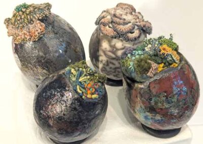Jane Hurford JHU39-42-10 Moss and Lichen Pots ceramic £45 each