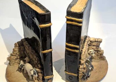 Jane Hurford JHU54 'Pair of book ends' stoneware SOLD