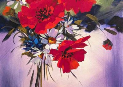 Jeremy Taylor JT21 'Poppies and Daisies' oil on canvas 16x20in £95