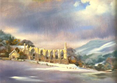 Jeremy Taylor JT26 'Winter Afternoon Bolton Abbey' Oil on Canvas. 20x16 £500lr