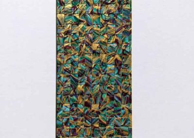 Jochen Gren JG15 'Tartan' Woven acrylic painted strips is paper 26x42cm NFS lr