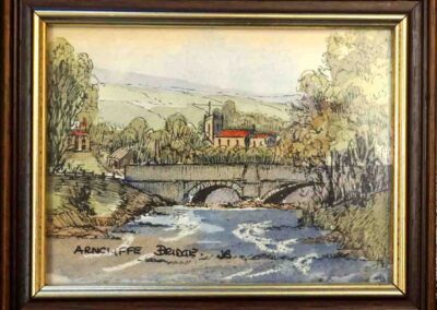John Butterfield 1913-97 JB04 'Arncliffe Bridge' pen and watercolour 3x4in £40