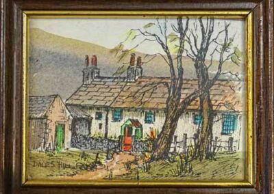 John Butterfield 1913-97 JBD01 'Dales Hill Farm' pen and watercolour 3x4in £35