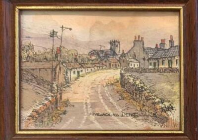 John Butterfield 1913-97 JBD13 'Approaching Dent' pen and watercolour 3x4in £28