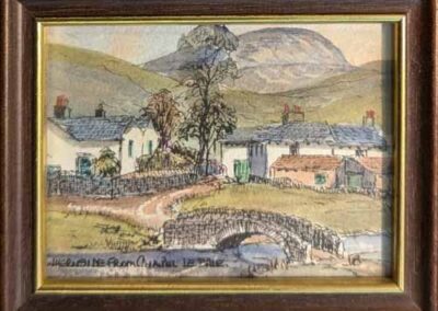 John Butterfield 1913-97 JBD17 'Whernside from Chapel Le Dale' pen and watercolour 3x4in £28