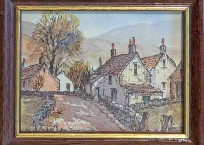 John Butterfield 1913-97 JBD18 'Yorkshire Hill Farml' pen and watercolour 3x4in £28