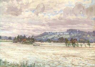 John Dobby Walker 1863-1925 JDW02'The Lune in Flood Near Caton Lancs' Waretcolour 38x27cm framed to 52x42cm £200