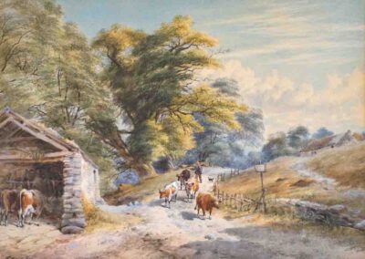 John Sowden 1838-1926 JS01 Country Scene with Cows 34x25cm framed to 70x55cm £240 lr