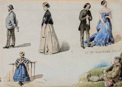 John Sowden 1838-1926 JS04 Six Small Figure Studies on One Sheet 12x8cm framed to 25.5x21.5cm £190