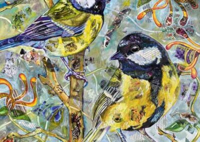 Josie Barraclough JB20 'Parus Major' Oil and Mixed Media 50x50cm £400