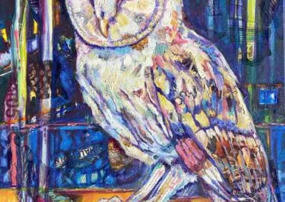 Josie Barraclough JB23 'Barn Owl' Oil and Mixed Media 50x40cm £280