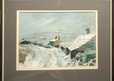 Joseph Pighills 1901-84 JP02 'Middle Intake, Haworth' snowscene watercolour14x19in £240