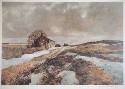 Joseph Pighills 1901-84 JP10 'Far Westfield Patchy Snow'' Signed print 48.5 x32 in original frame62x52cm £100