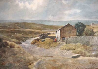 Joseph Pighills 1901-84 JP11 'Far Intake Haworth' watercolour 60x40cm framed to76x57cm £300