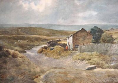 Joseph Pighills 1901-84 JP11 'Far Intake haworth' watercolour 60x40cm framed to76x57cm SOLD