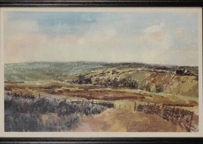 Joseph Pighills 1901-84 JP16 'Moorland Scene With Blue Sky' print framed to 42x28cm £45