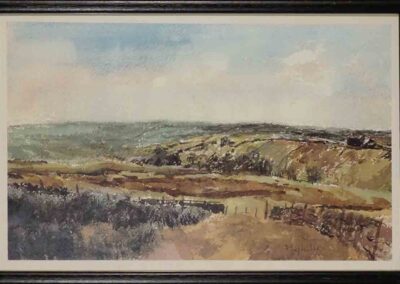 Joseph Pighills 1901-84 JP16 'Moorland Scene With Blue Sky' print framed to 42x28cm £60