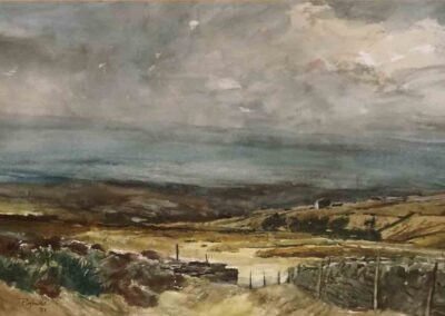 Joseph Pighills 1901-84 JP22 'View to Far Intake' watercolour 52x36cm framed to 75x57cm pic lr £300