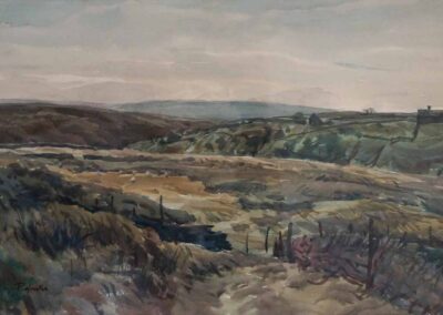 Joseph Pighills 1901-84 JP47 'Bronte Valley from Far Intake, Haworth Moor' Watercolour 44x25cm framed to 61x46cm £280