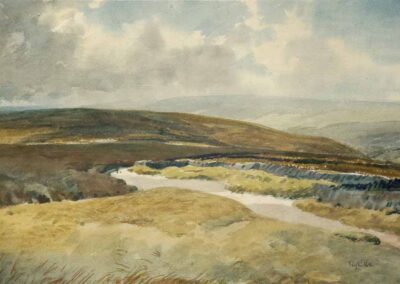 Joseph Pighills 1901-84 JP49 'Road to Bronte Falls, Haworth Moor' Watercolour 52x32cm framed to 67x49cm £300