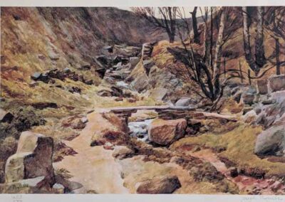 Joseph Pighills 1901-84 JP74b ' Bronte Bridge, Haworth' Signed, limited Edition print 49x33cm on 60x44cm paper £40