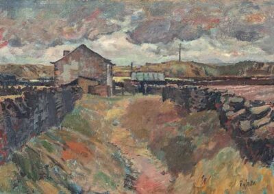 Joseph Pighills 1901-84 JP78 'Moorland Farmhouse' oil on board 47x34cm framed to64x50cm SOLD