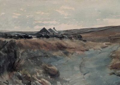 Joseph Pighills 1901-84 JP79 'Stanbury Moor' watercolour 53x31cm framed to 70x50cm £320