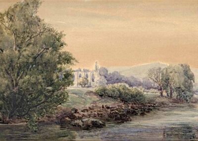 Joseph-West-(1881–1958)-JOW03-'Bolton-Abbey'-Watercolour-44x26cm-framed-to-61x44cm-£150