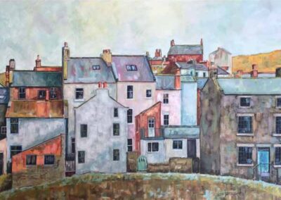 Josie Barraclough JB55. 'Staithes' 50cmx70cm Acrylic SOLD