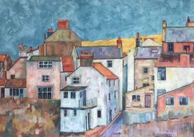 Josie Barraclough JB56. 'Darker Skies Staithes' 50x70cm Acrylic £450