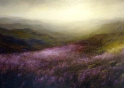 Judith Levin JL34 'Heather Valley II'. Oil on canvas 24x48in SOLD