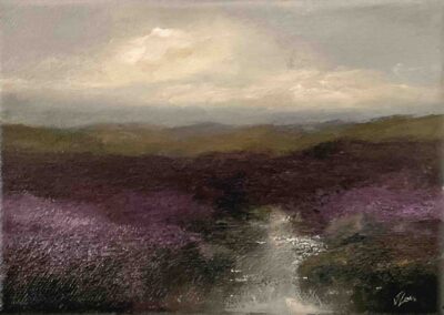 Judith Levin JL59 'Stream after Rain'. Oil on canvas 5x7in £120