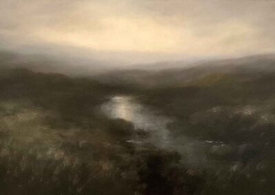 Judith Levin JL68 'Winter Moorland Stream'. Oil on canvas 20x30in £850