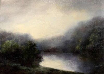 Judith Levin JL86 'Lakeside' oil on canvas 16x12in £250