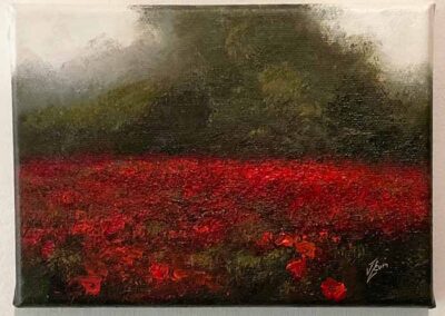 Judith Levin JL91 'Poppy Meadow' Oil of Canvas 5x7ins £120