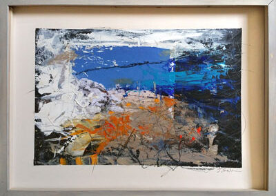 Judy Sale JSA01 'Blue Reflection' mixed media on board, framed, 53cm x 73cm £275