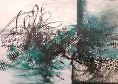 Judy Sale JSA08 'Talk', Speechless Series, Acrylic and mixed media on canvas, 2024, 70x100cm £750