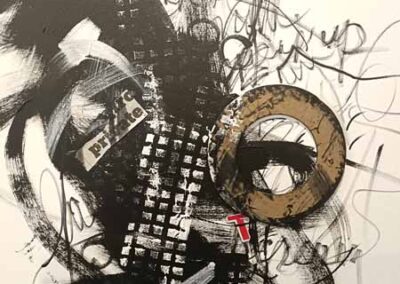 Judy Sale JSA09 'Scream, 'Speechless Series, Acrylic and mixed media on canvas 2024, 50x50cm £350