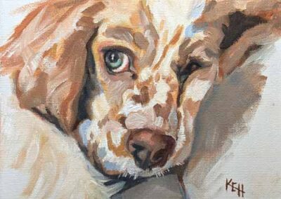 Karen Harman KRO16 'Lazing on a Sunny Afternoon' oil 20x20cm £95