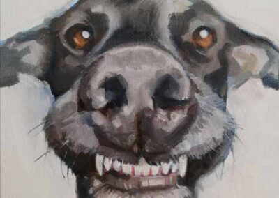 Karen Rowley KR06 'When You're Smilingr' Oil on Canvas 20x20cm £85lr