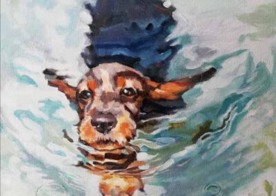 Karen Rowley KR09 'Water baby' Oil on Canvas 20x30cm £175lr